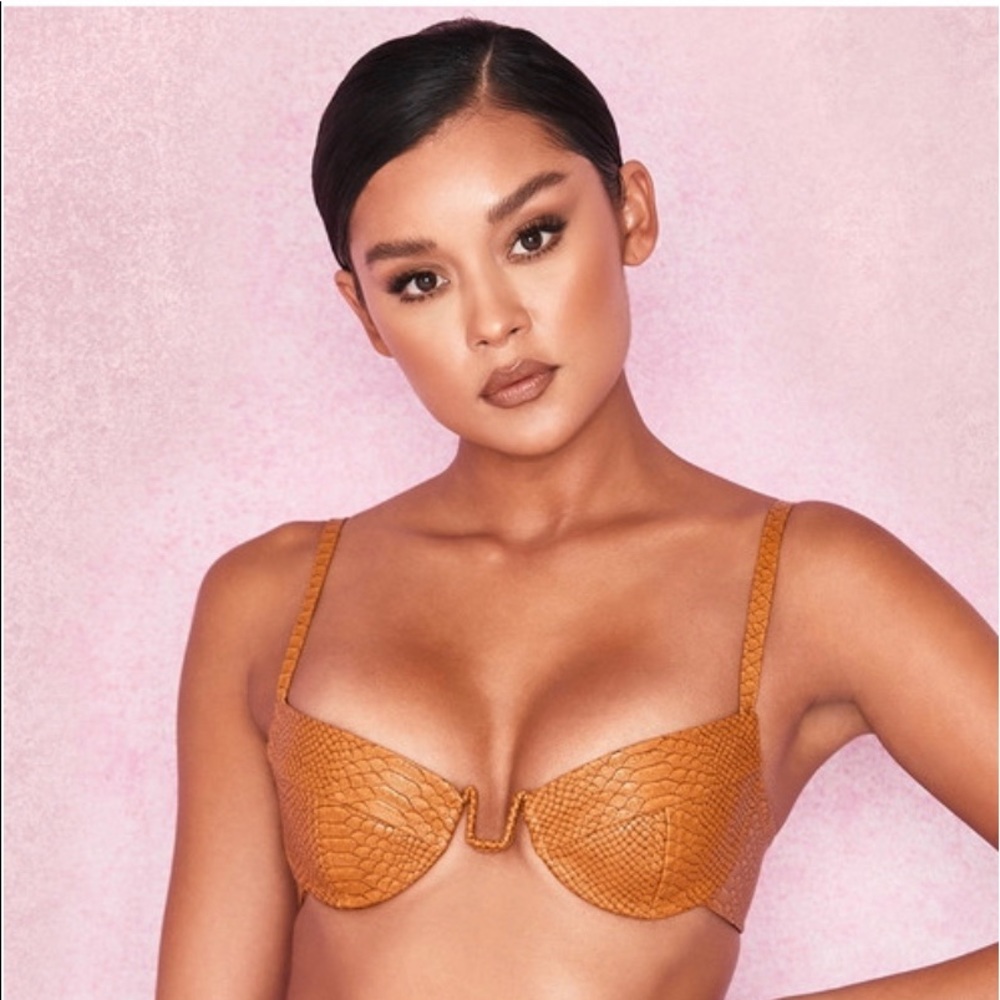 House of CB Tan Croc Print Bra